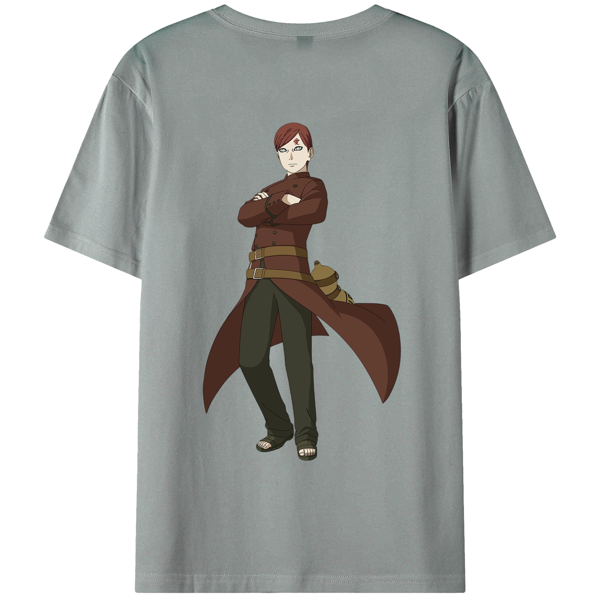 NARUTO -ナルト- ガアラ Gaara 綿100％ メンズ半袖Tシャツ（バックプリント） 通気性